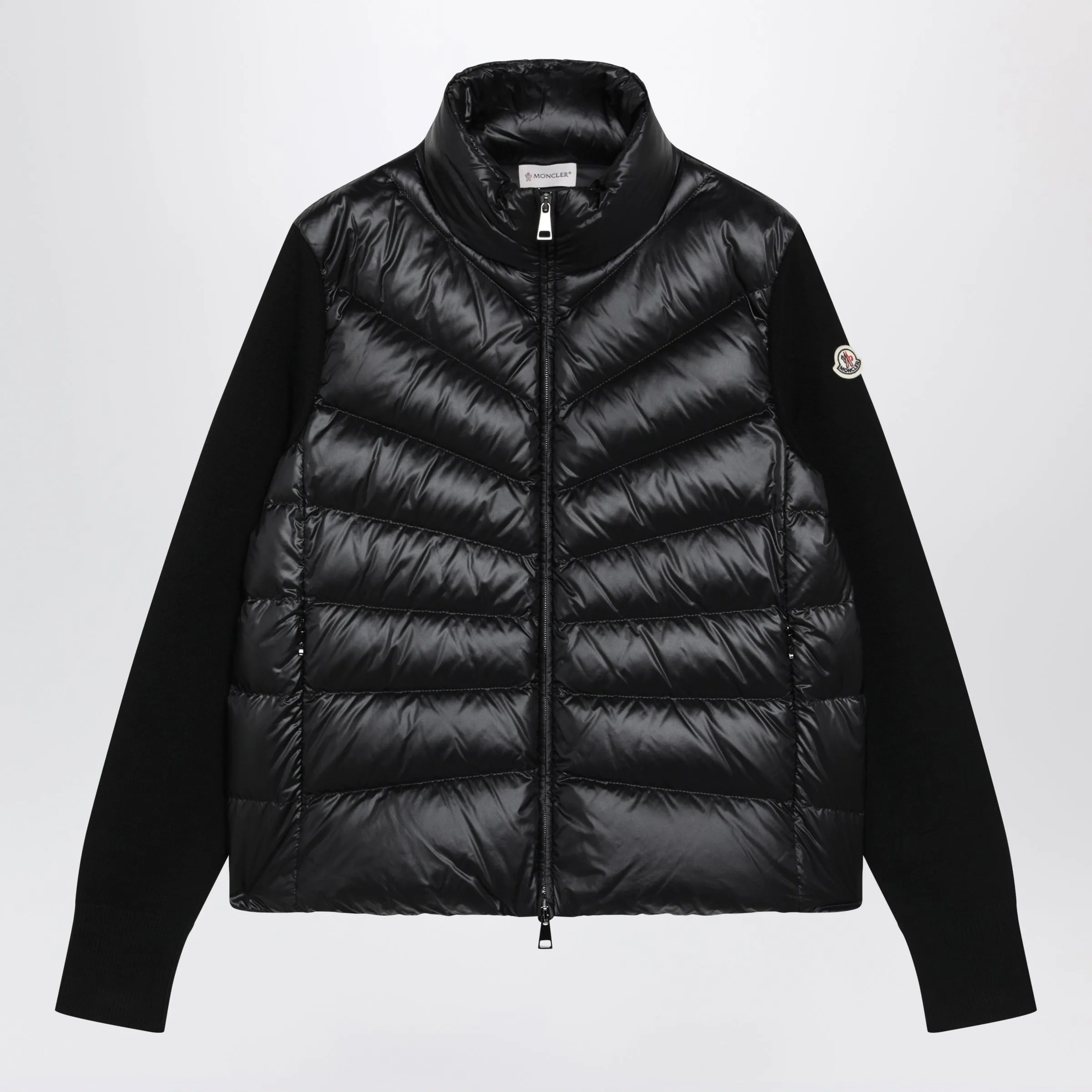 Black Padded Zip-Up Jacket In Polyester sold by Wanan Luxury