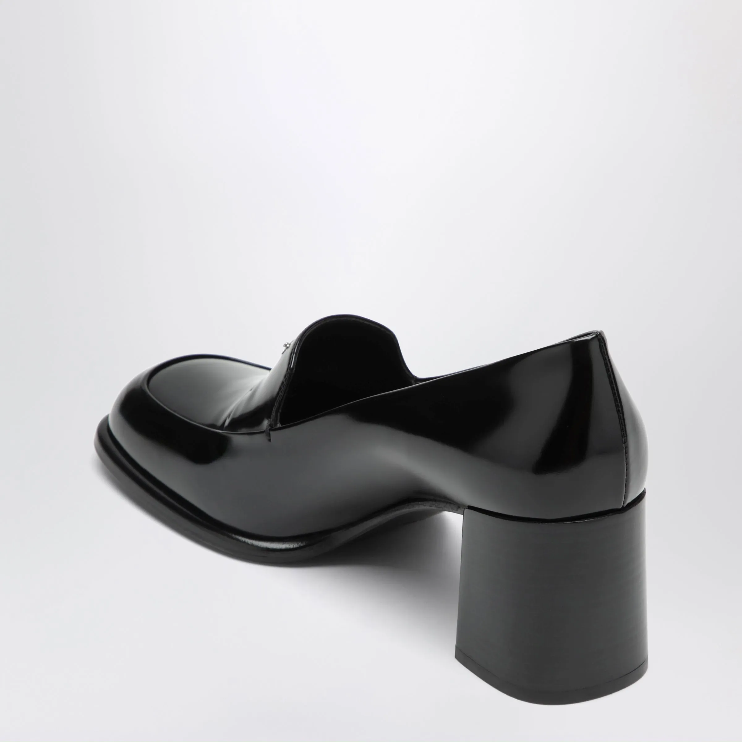 Black Brushed Leather Heeled Loafers sold by Wanan Luxury product image thumbnail 2