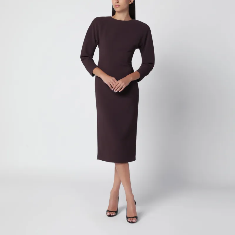 Rouge Noir Midi Dress With Rounded Shoulders made by The Andamane