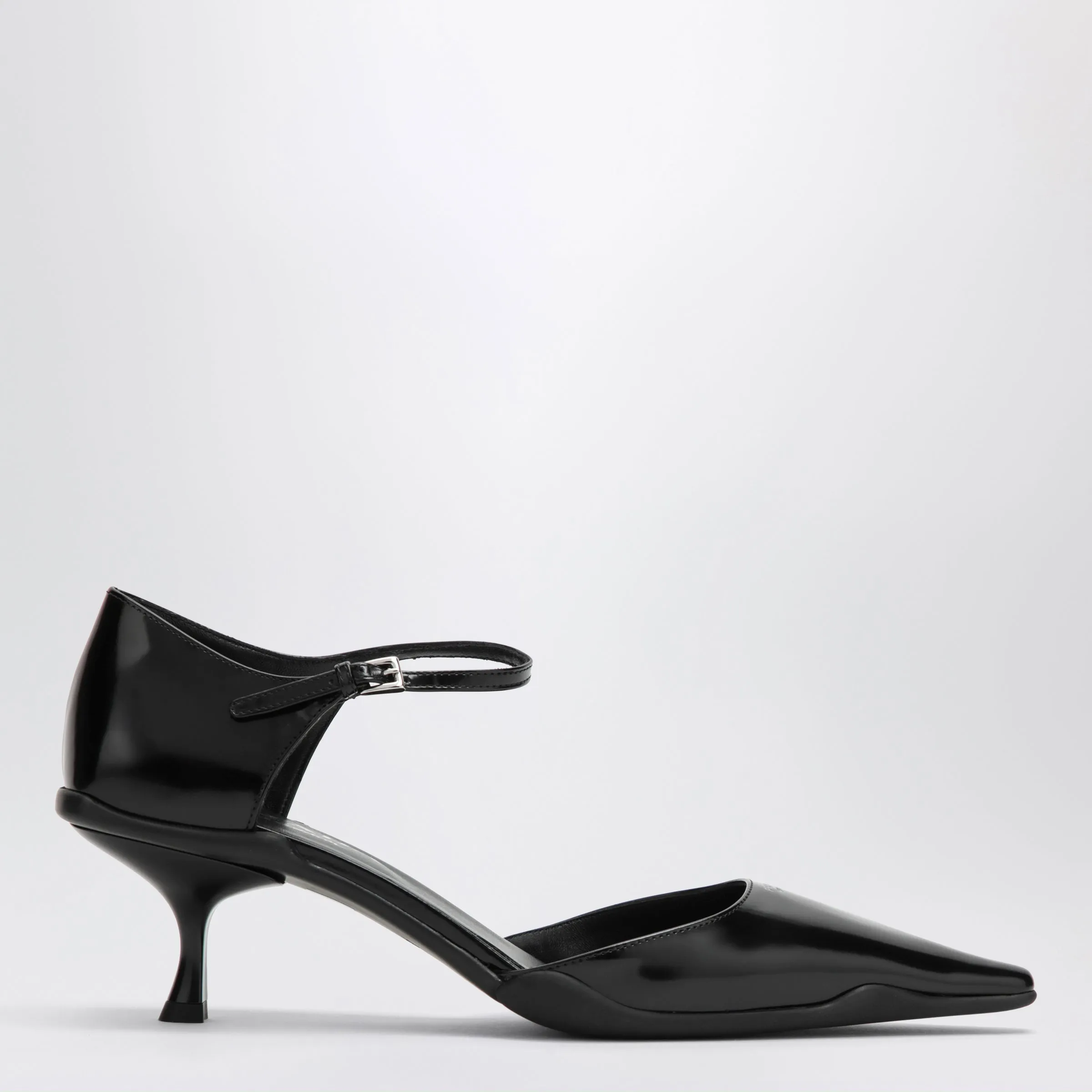 Black Brushed Leather Side-Open Pumps sold by Wanan Luxury