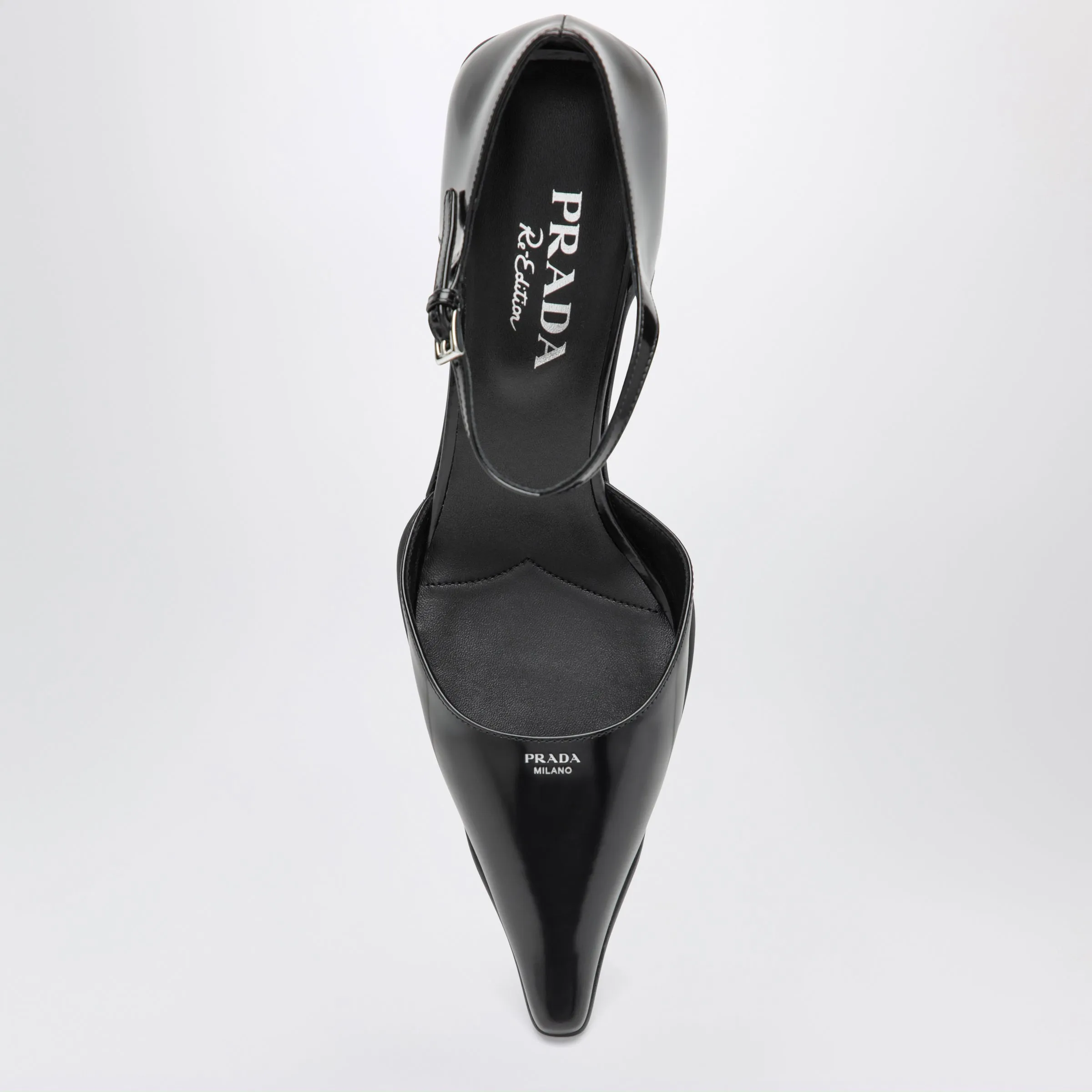 Black Brushed Leather Side-Open Pumps sold by Wanan Luxury product image thumbnail 3