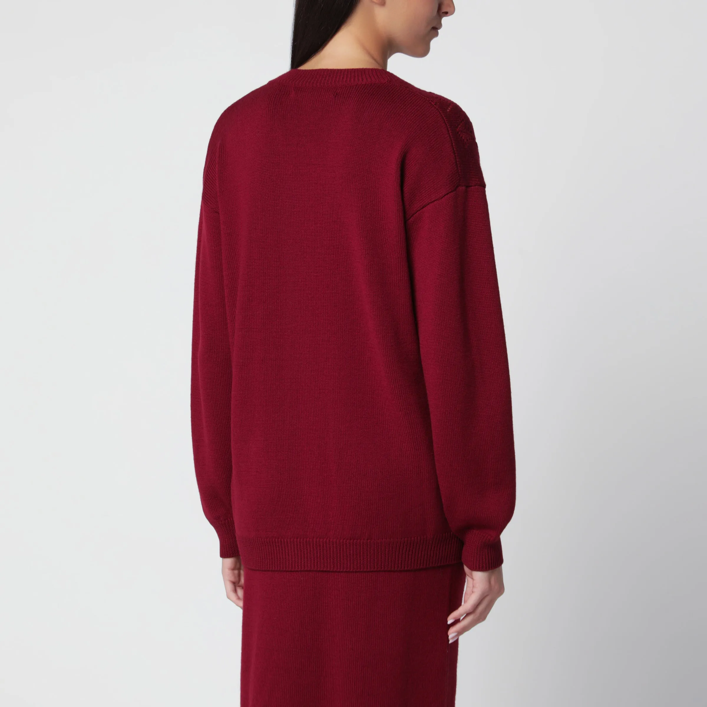 Bordeaux Merino Wool Knit Cardigan sold by Wanan Luxury product image thumbnail 3