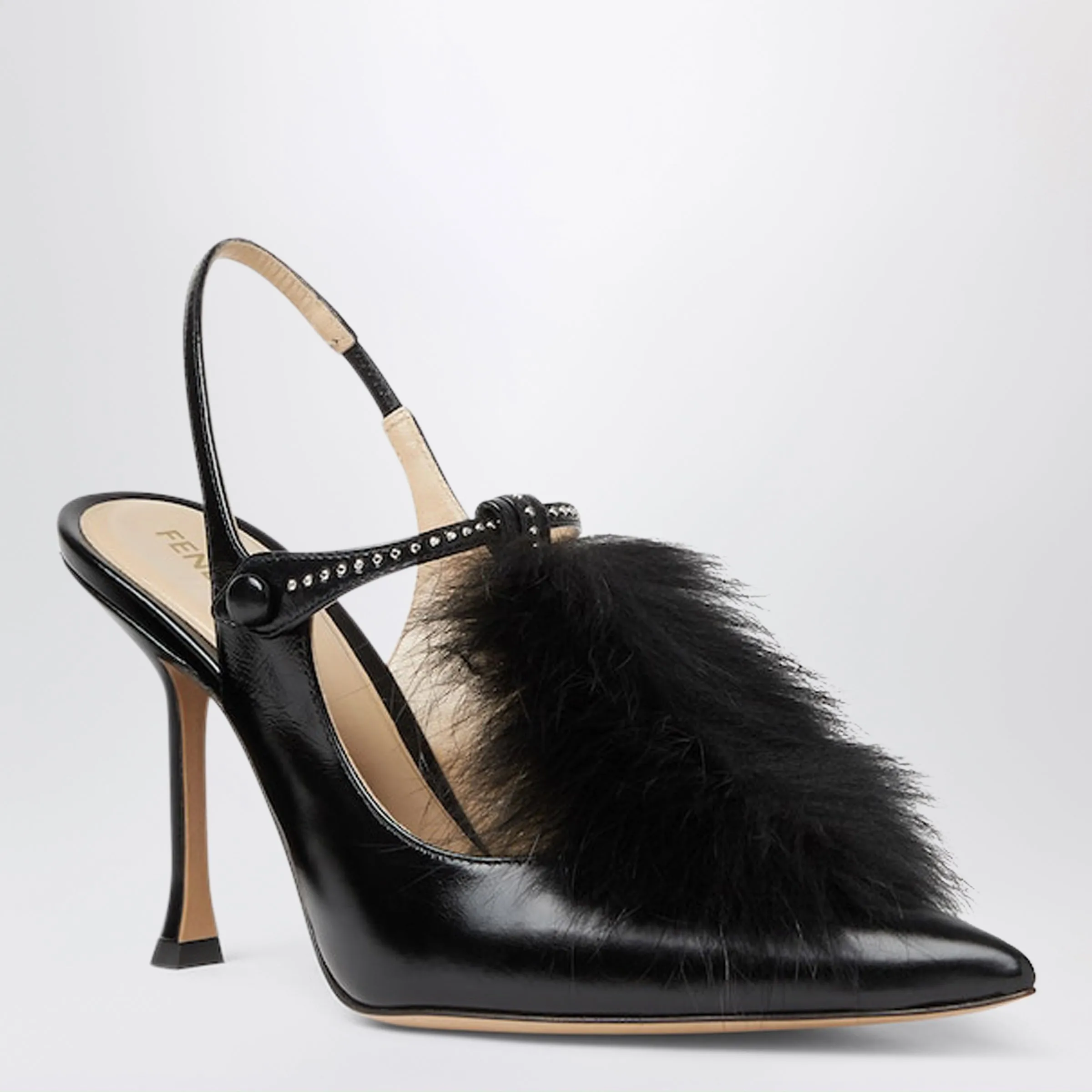 Fendi Noir Black Leather Slingbacks sold by Wanan Luxury product image thumbnail 2
