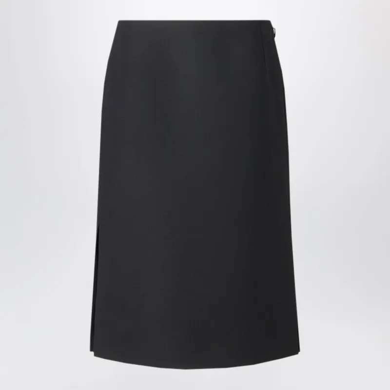 Black Silk And Wool Skirt made by Fendi