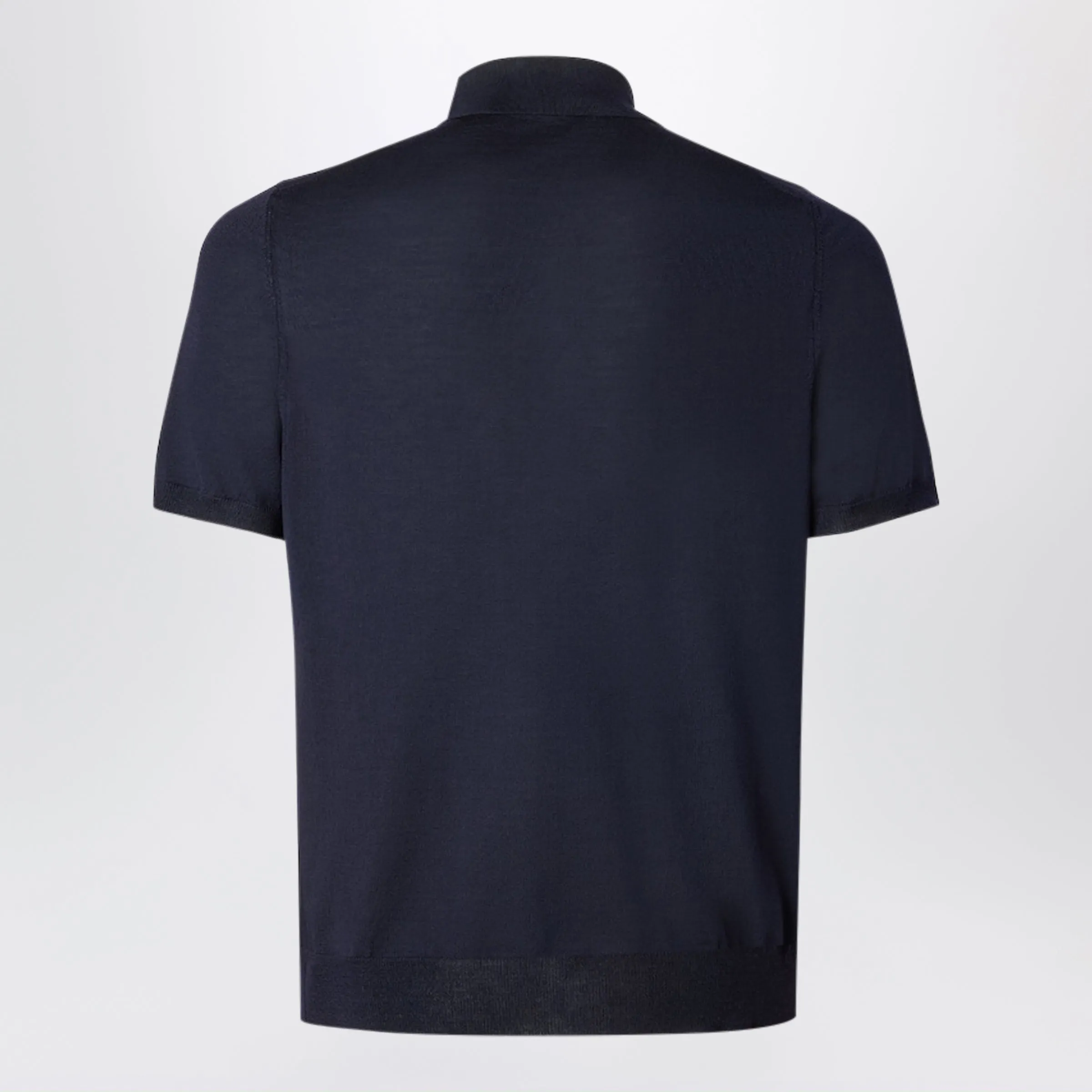 Navy Blue Wool Polo Shirt sold by Wanan Luxury product image thumbnail 2