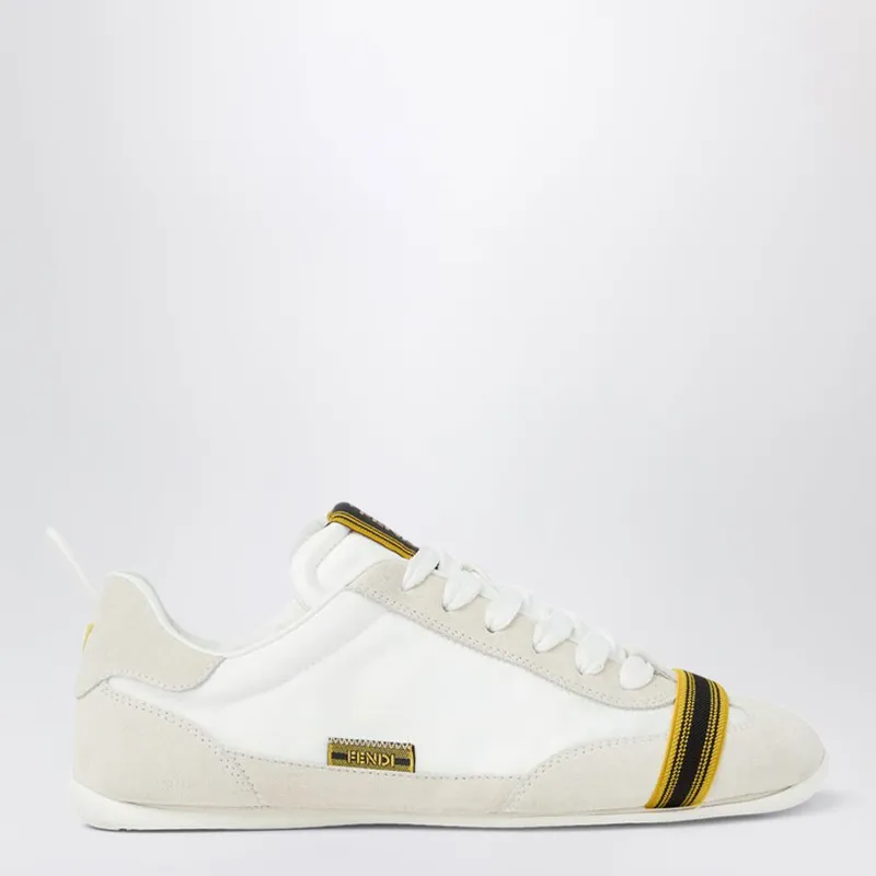 Wrap Trainers In White Suede And Fabric made by Fendi