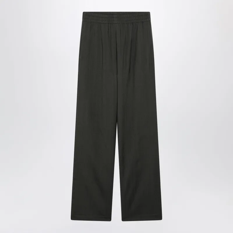 Dark Green Wool-Blend Trousers made by Golden Goose