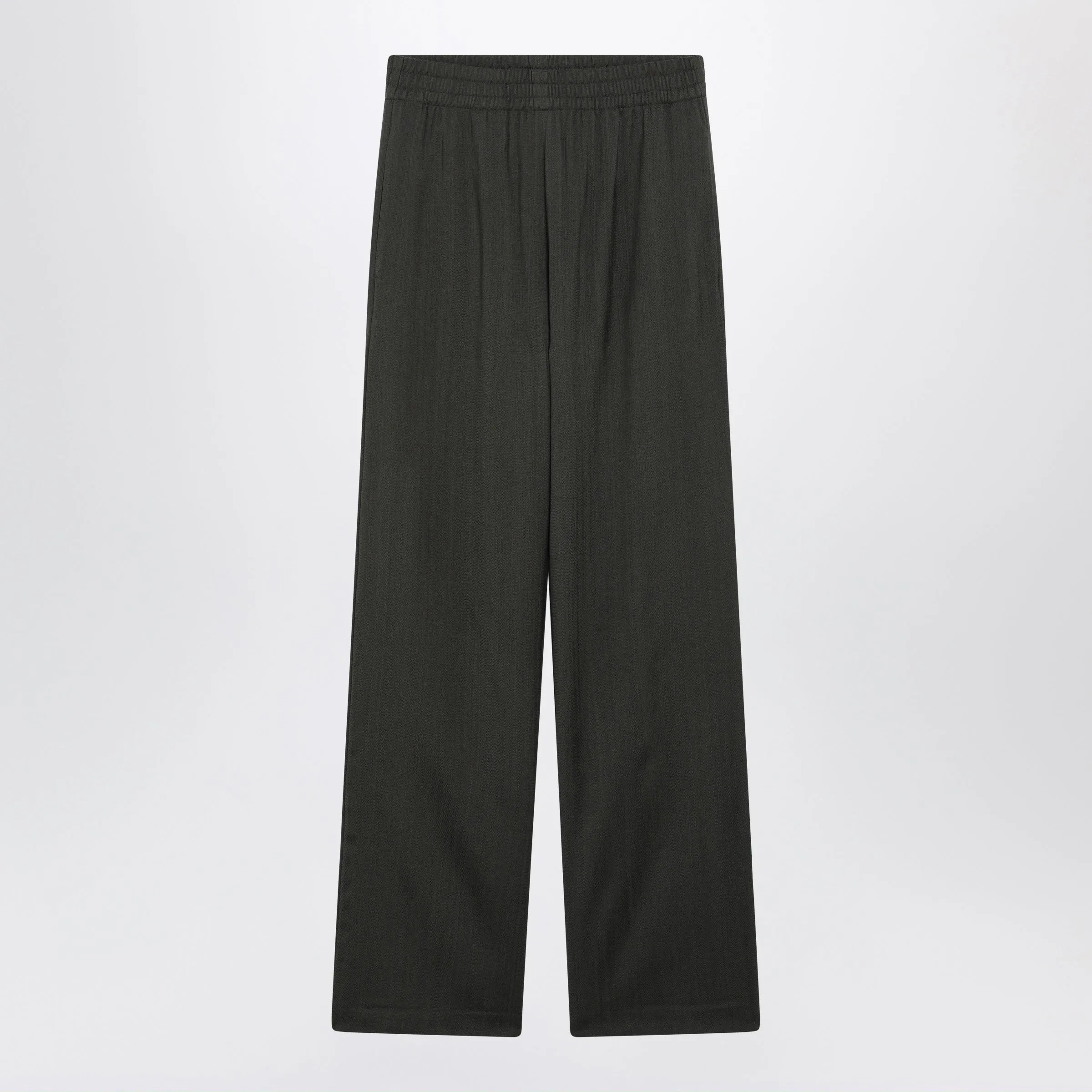 Dark Green Wool-Blend Trousers sold by Wanan Luxury