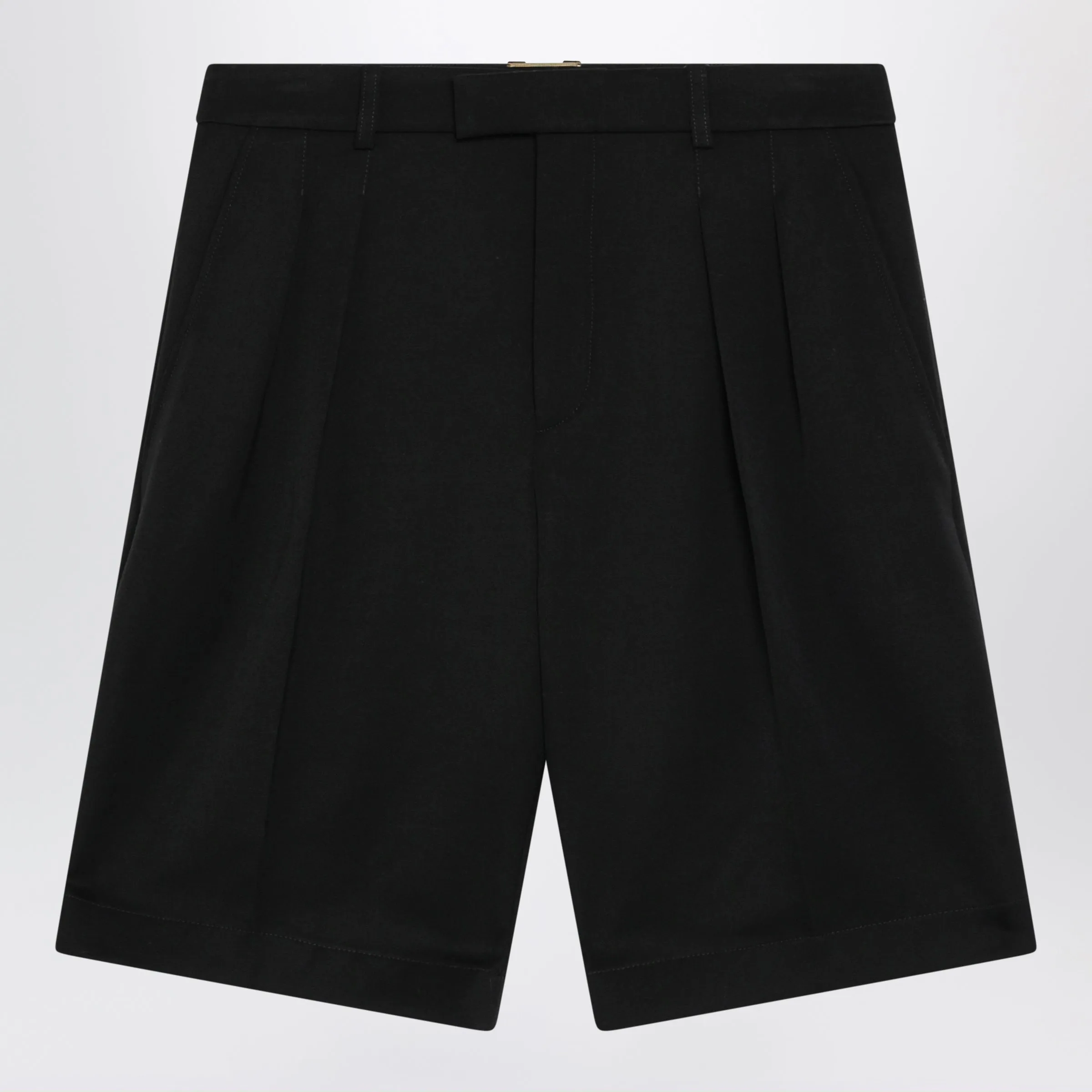 Tailored Black Wool Bermuda Shorts sold by Wanan Luxury