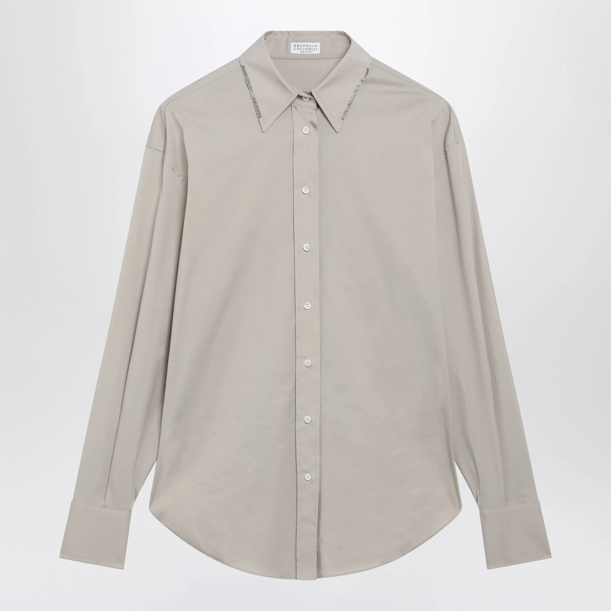 Monili Trim Stony Ground Cotton Poplin Shirt sold by Wanan Luxury