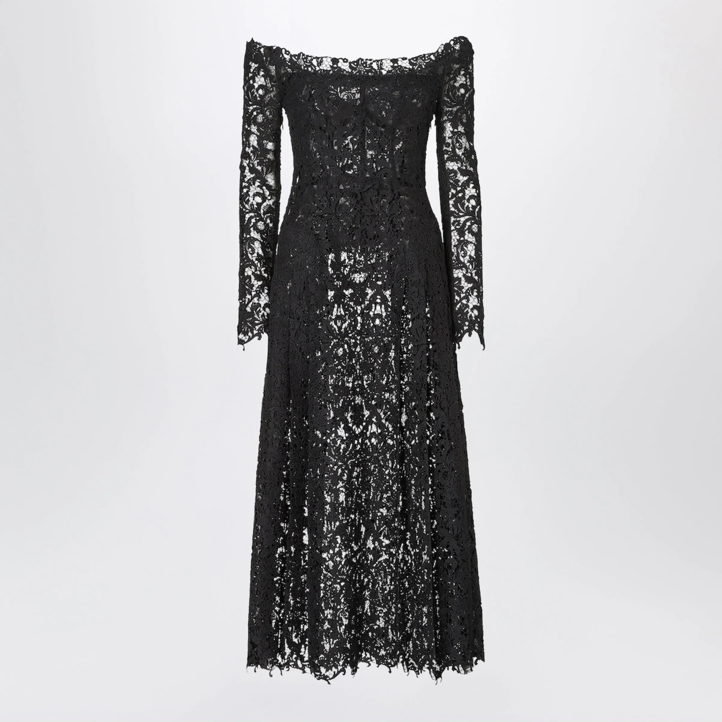 Black Macramé Lace Dress sold by Wanan Luxury