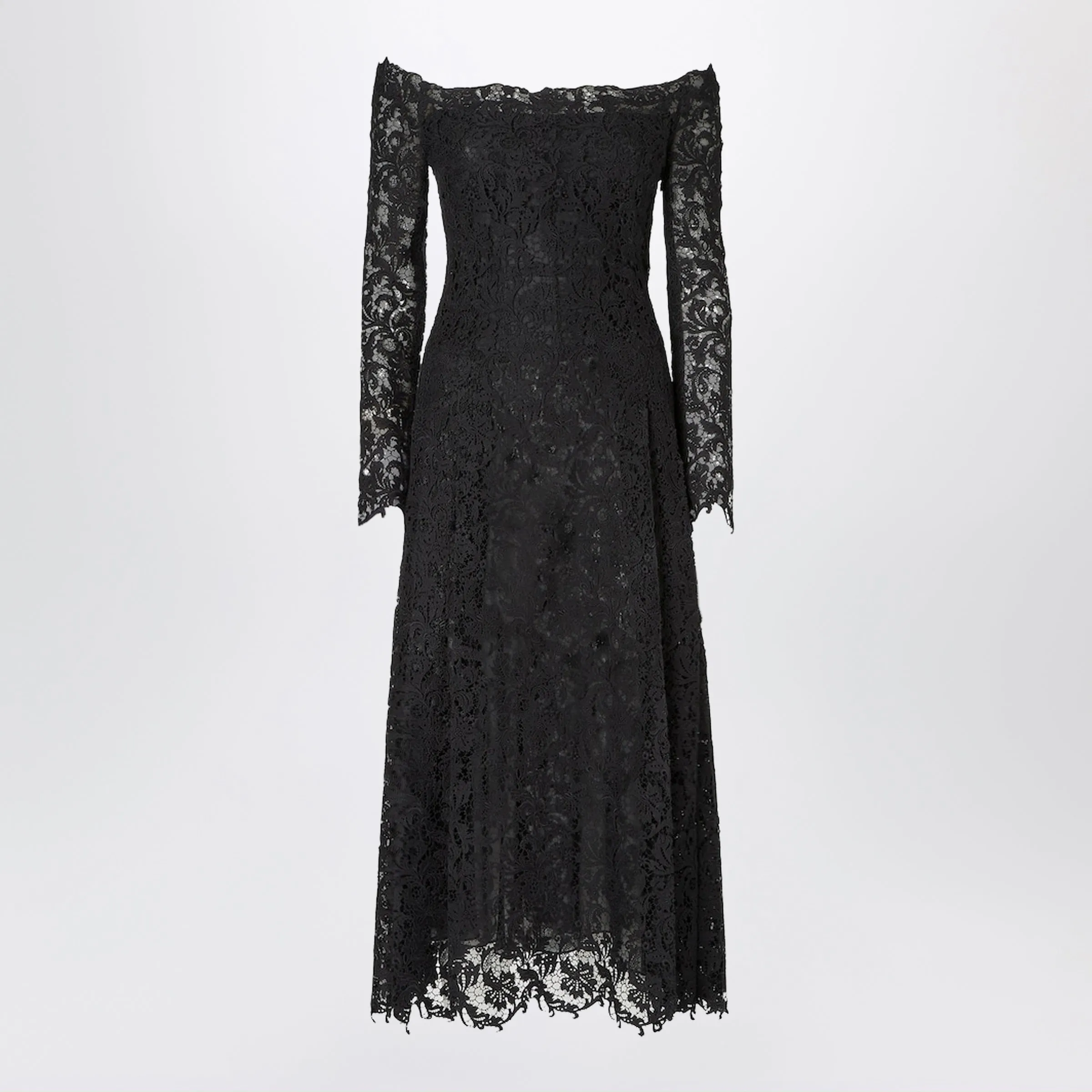 Black Macramé Lace Dress sold by Wanan Luxury product image thumbnail 2