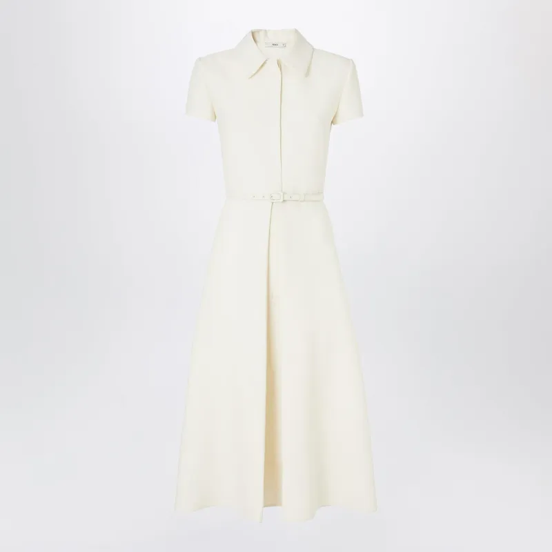 Ivory Wool And Silk Dress made by Fendi