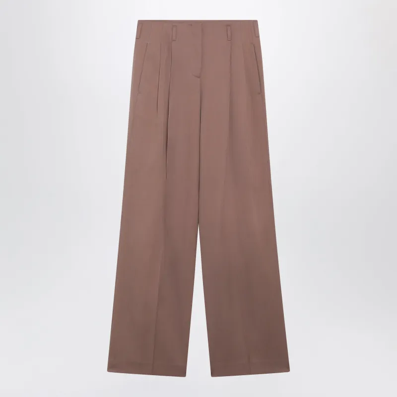 Straight-Leg Bronze Pink Virgin Wool Trousers made by Golden Goose