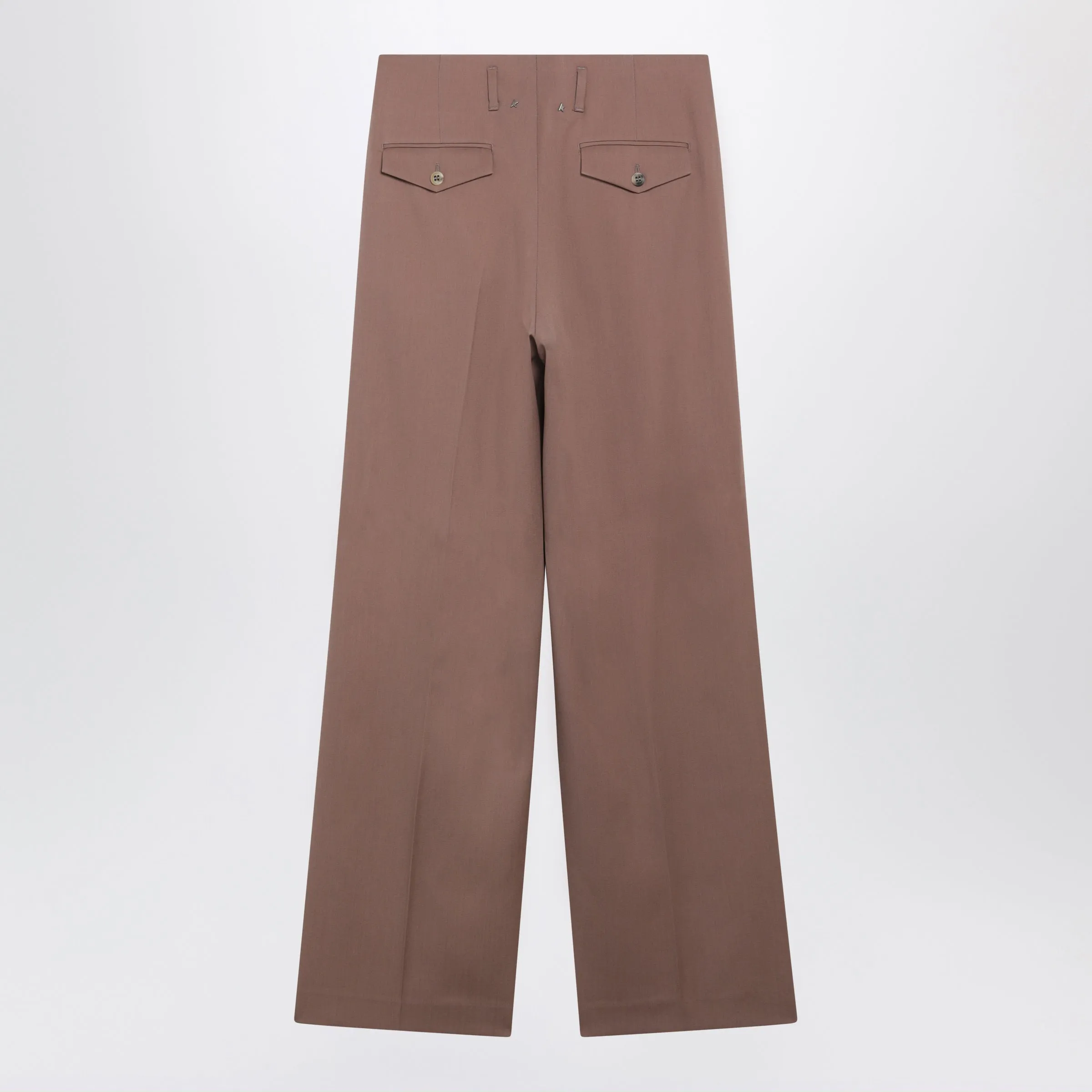 Straight-Leg Bronze Pink Virgin Wool Trousers sold by Wanan Luxury product image thumbnail 2
