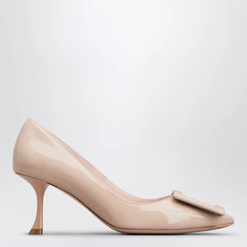 Viv' In The City Pumps In Beige Patent Leather made by Roger Vivier