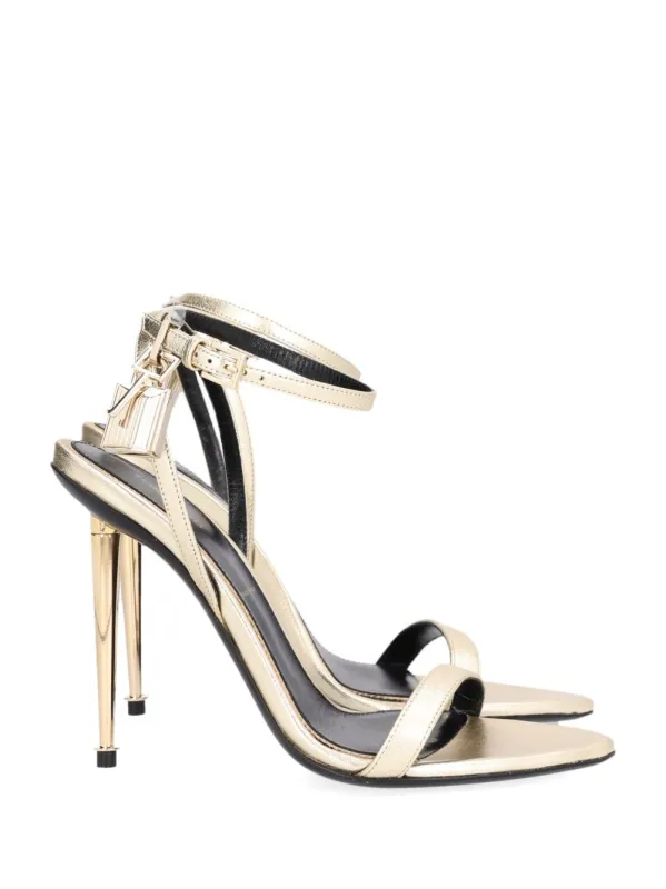 Laminated Nappa Pointy Naked Sandal Sandals Gold made by Tom Ford