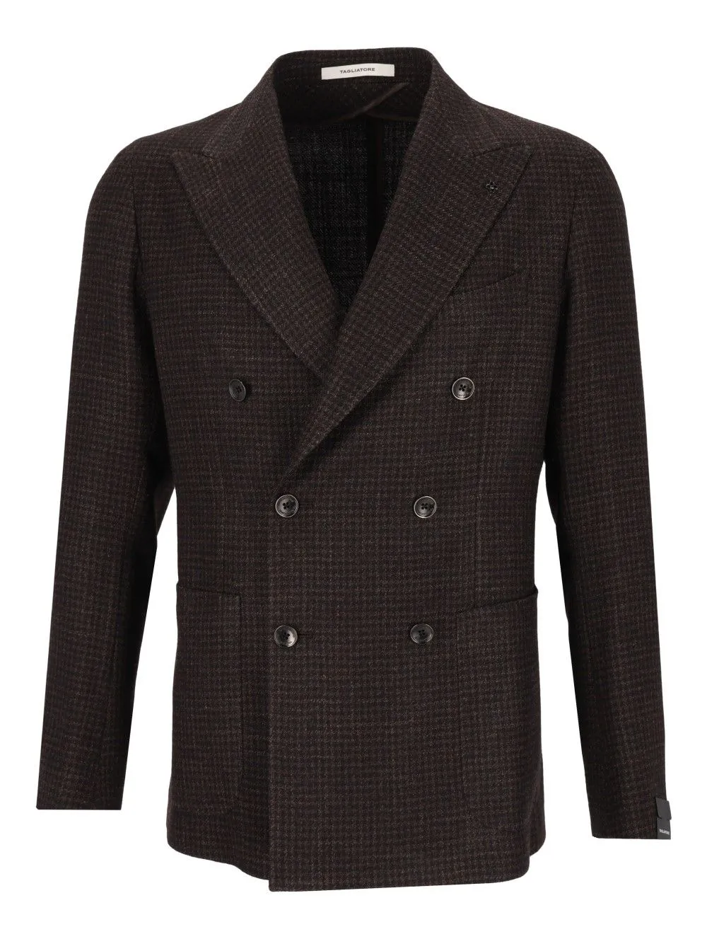 Montecarlo D.Petto Pie De Poule 86 Lana 14 Seta Jackets Brown sold by Wanan Luxury