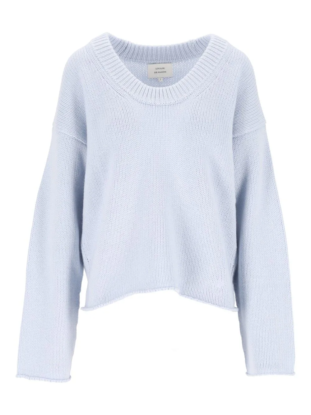 Derry Cashmere U-Neck Sweater Knitwear Light Blue sold by Wanan Luxury