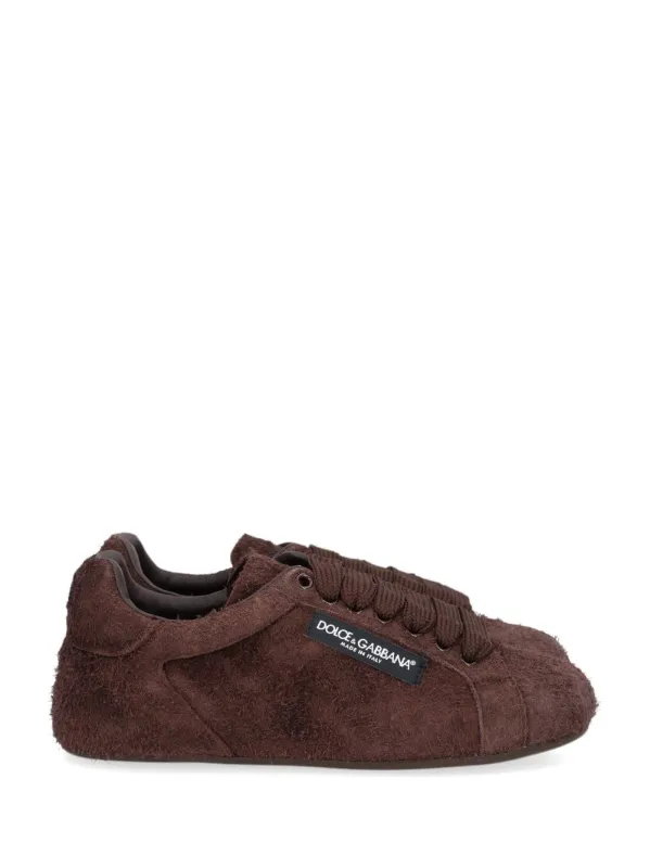 Suede & Leather Sneakers Brown made by Dolce & Gabanna