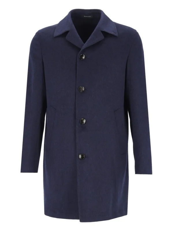 Cappotto Corto Sfoderato Loro Piana 100 Cachemire Coats Blue made by Wanan Luxury