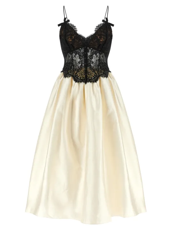 Dress With Bodice Dresses White/Black made by Self-Portrait