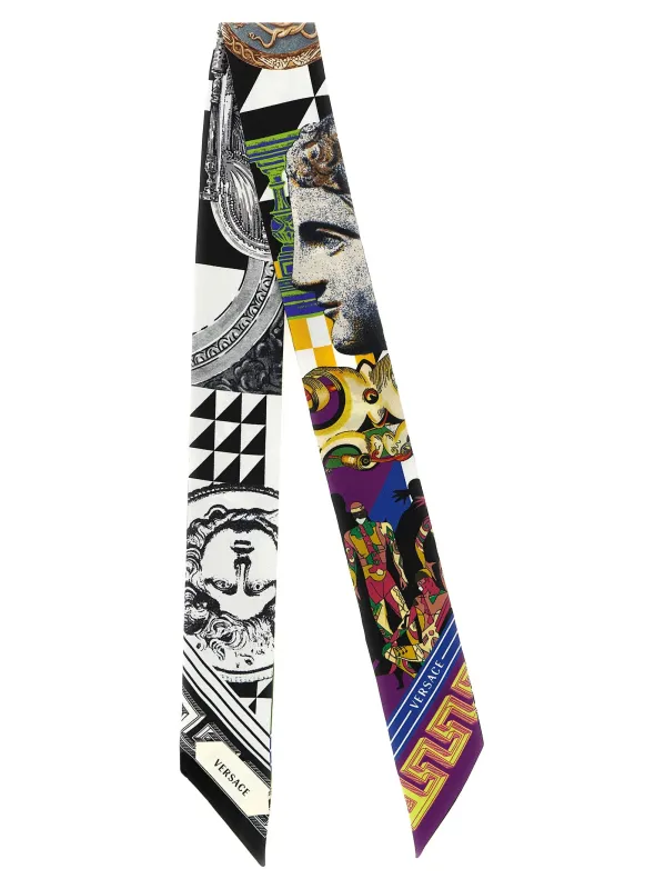 Silk Scarf Bandeaux Scarves And Foulards Multicolor made by Versace