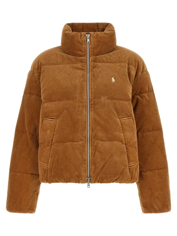 Corduroy Down Jacket Brown made by Polo by Ralph Lauren