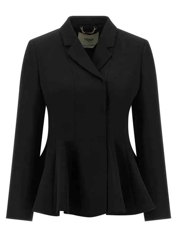 Grain De Poudre Blazers Black made by Fendi