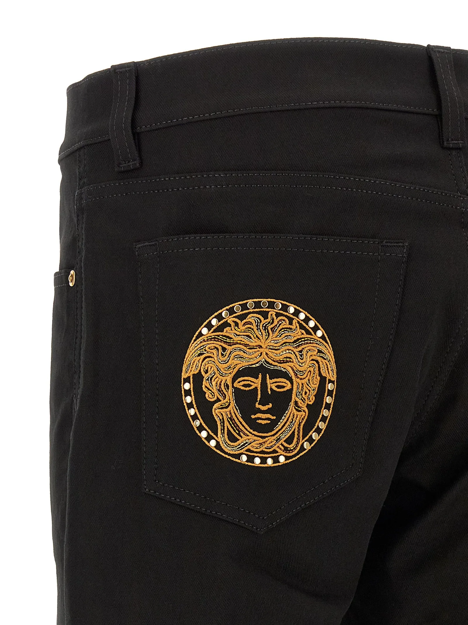 Medusa Embroidery Jeans Black sold by Wanan Luxury product image thumbnail 5