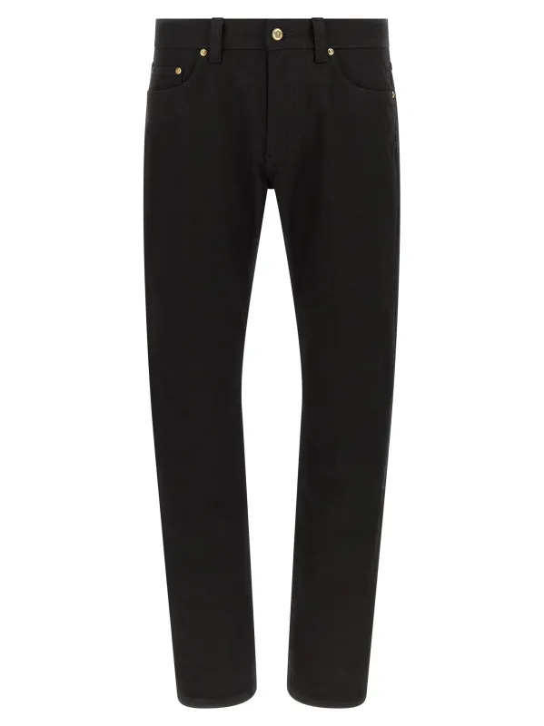 Medusa Embroidery Jeans Black made by Versace