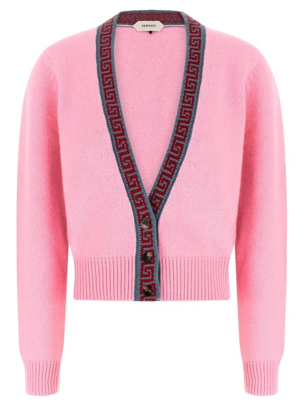 Wool And Cashmere Cardigan Sweaters And Cardigans Pink made by Versace