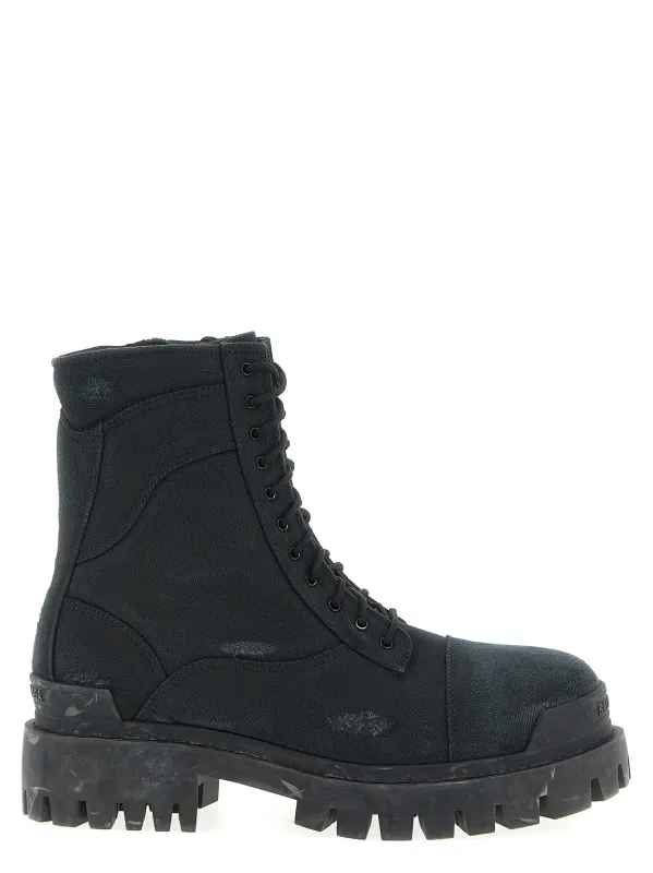 Combat Strike Boots And Ankle Boots Black made by Balenciaga