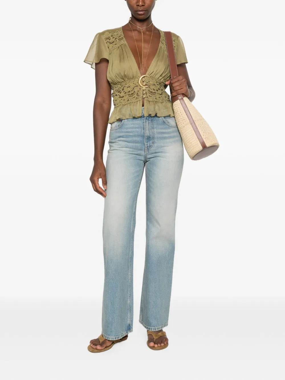 Flared Leg Denim sold by Wanan Luxury product image thumbnail 5
