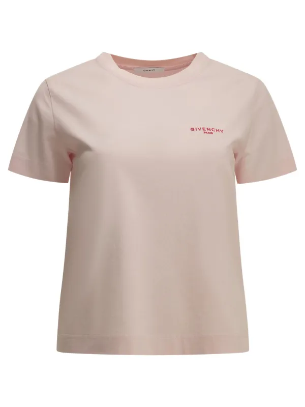 Crewneck T-Shirt With Logo T-Shirts Pink made by Givenchy
