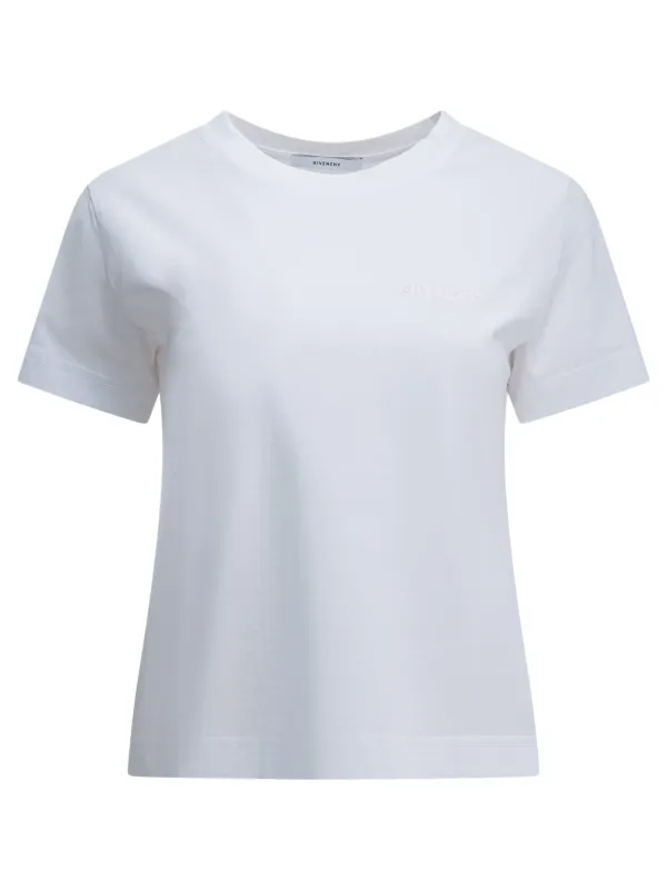 Crewneck T-Shirt With Logo T-Shirts White made by Givenchy