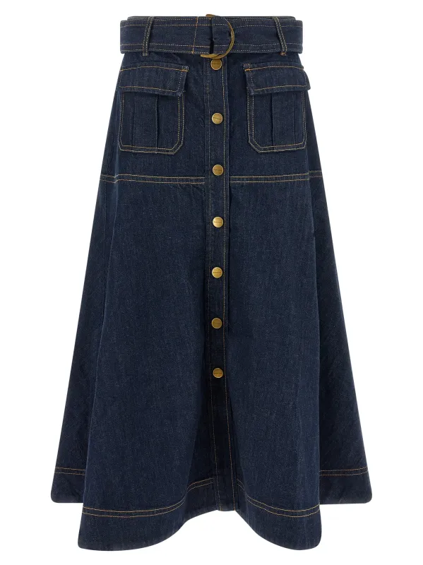 Denim Skirt Blue made by Zimmermann