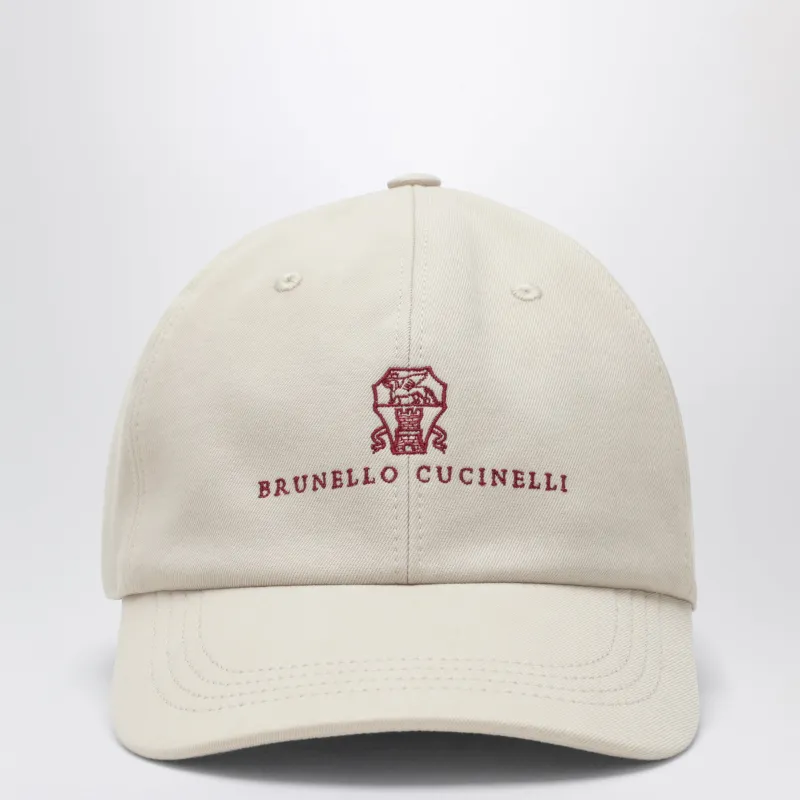 Sand-Colored Baseball Cap In Cotton made by Brunello Cucinelli