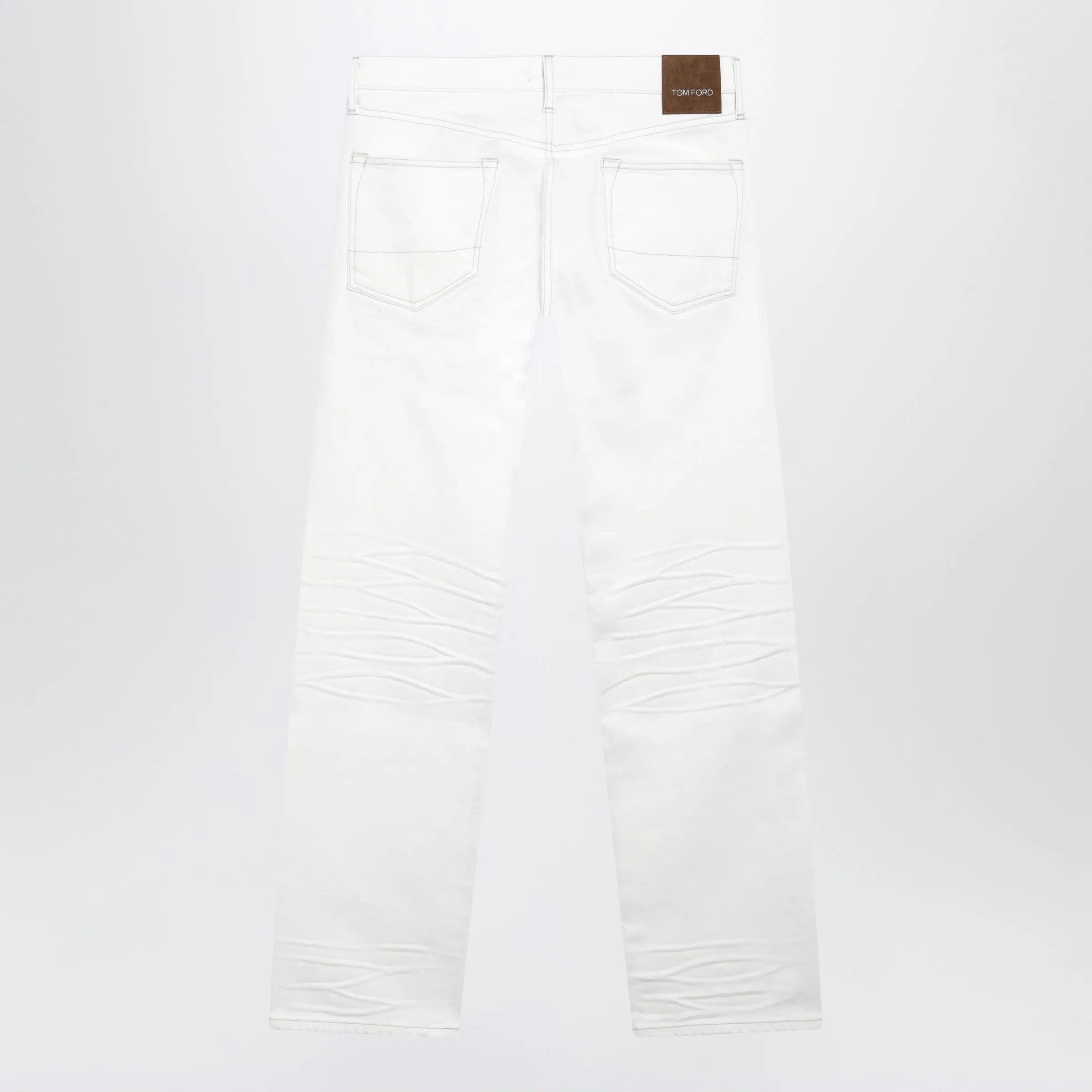 White Jeans With Biker-Effect Details sold by Wanan Luxury product image thumbnail 2