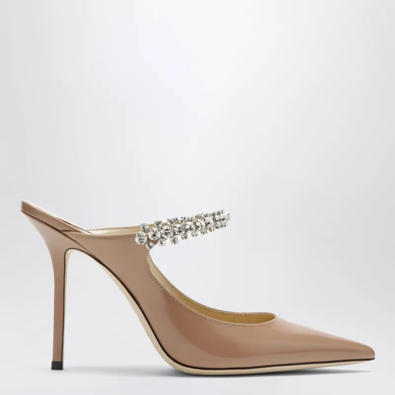 Bing 100 Ballet Pink Patent Leather Mules made by Jimmy Choo