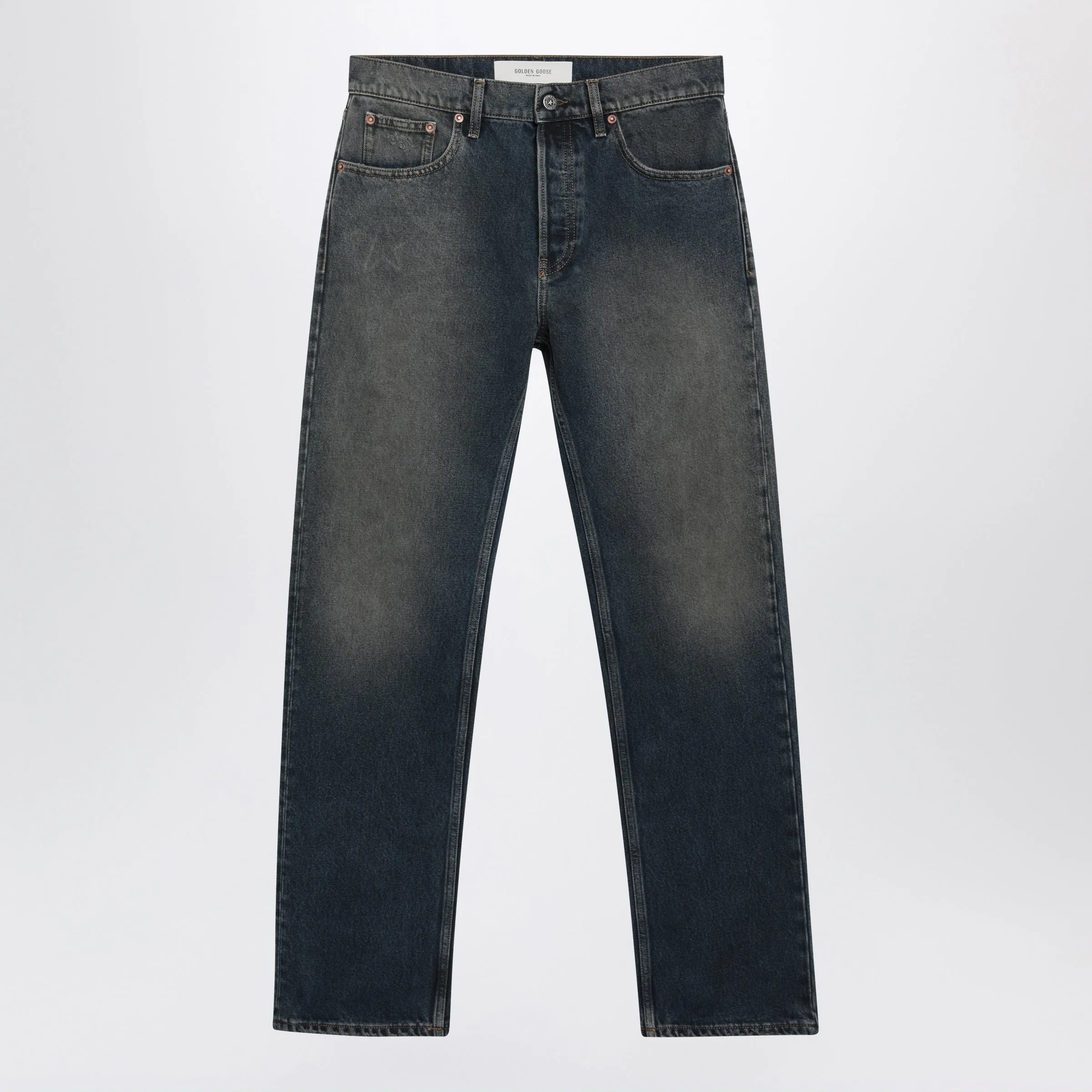 Journey Dark Blue Straight-Leg Cotton Jeans sold by Wanan Luxury