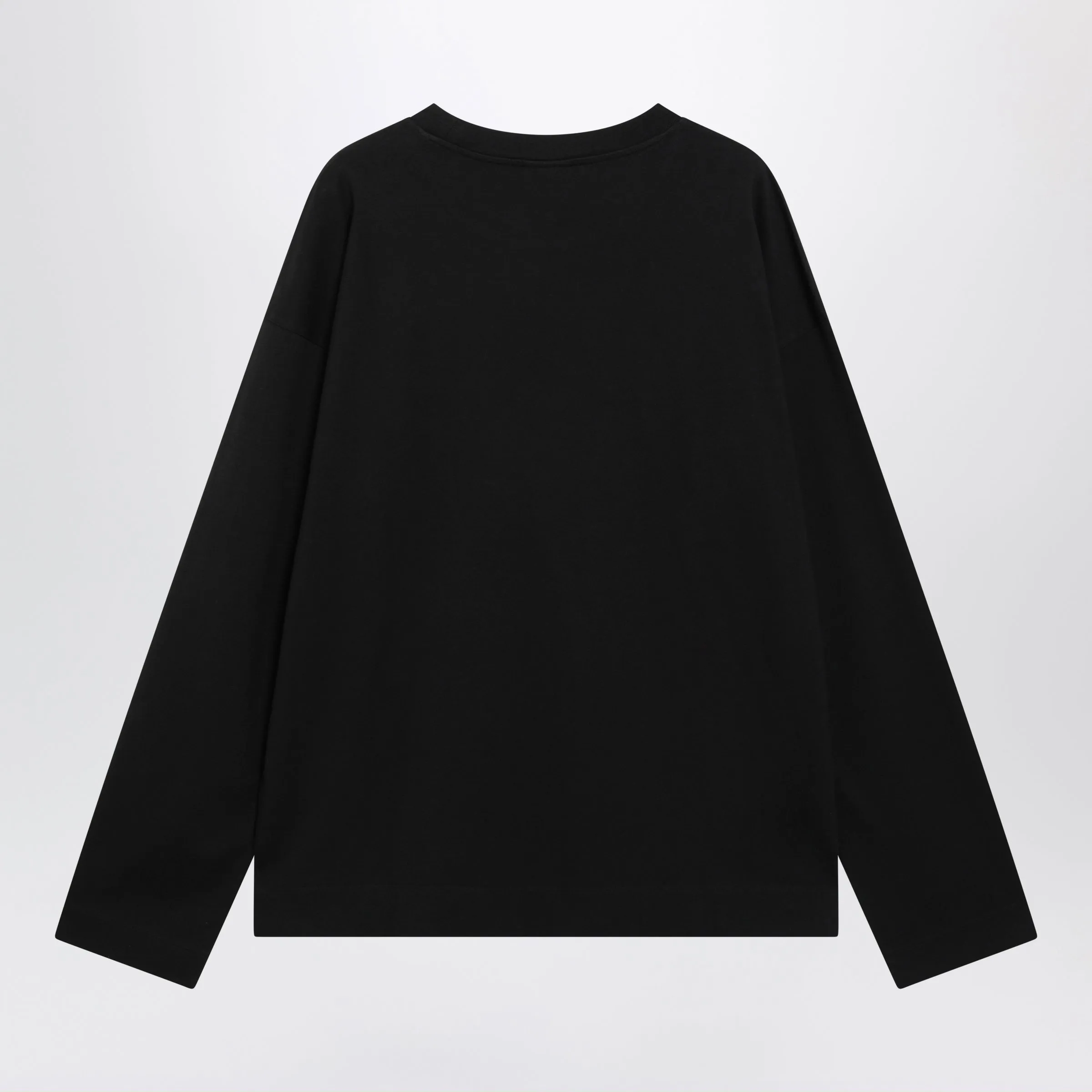 Black Long-Sleeve Cotton T-Shirt sold by Wanan Luxury product image thumbnail 2