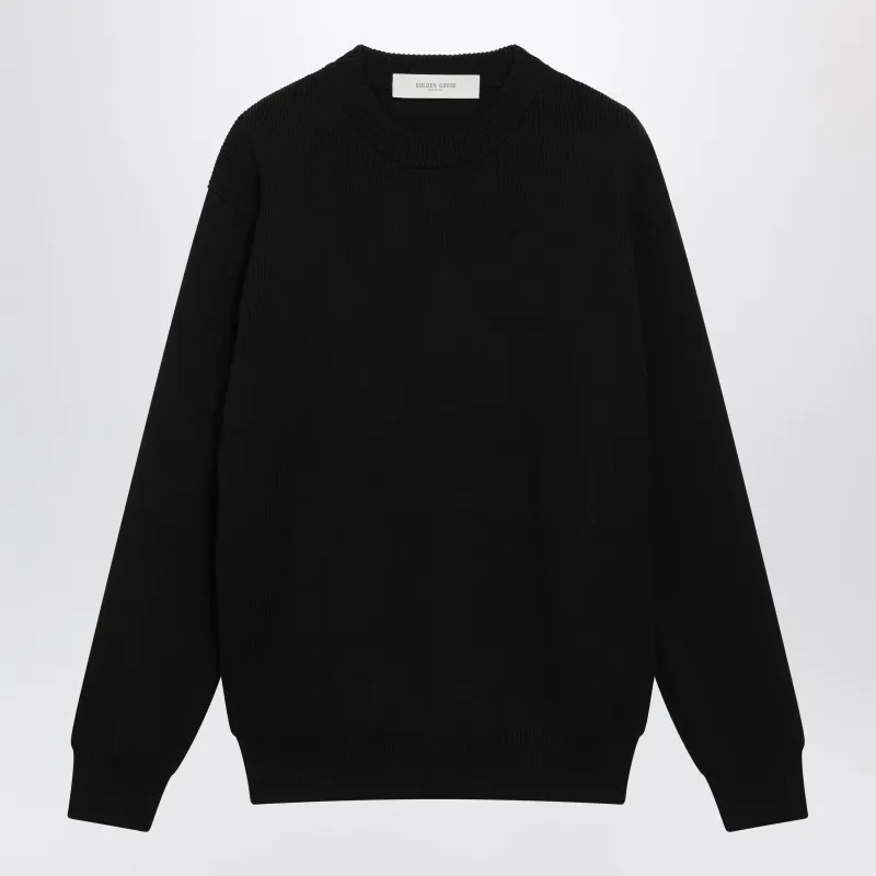Golden Black Cotton Crewneck Sweater made by Golden Goose