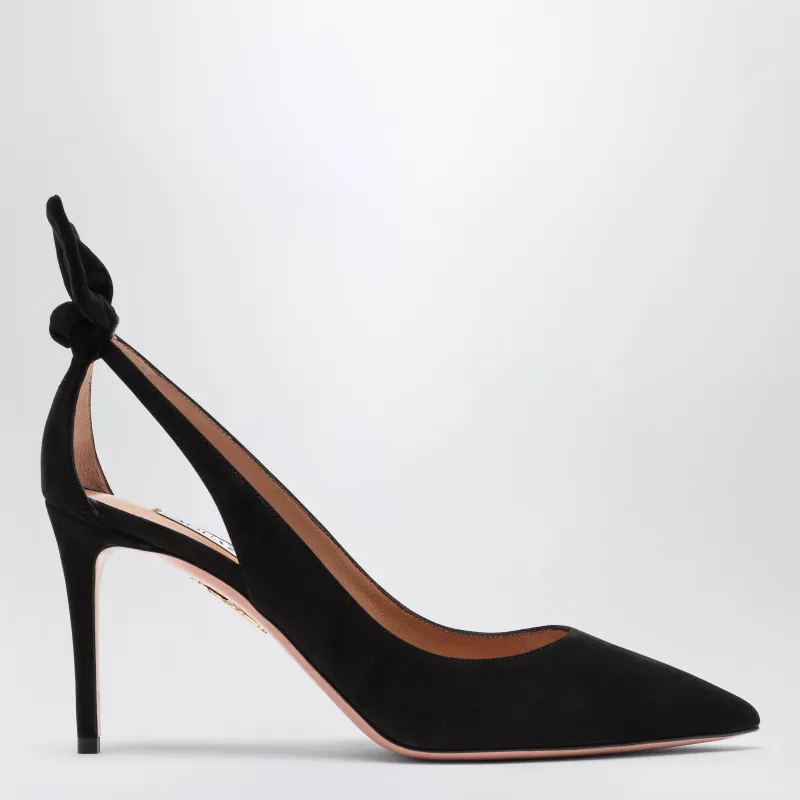 Black Suede Deneuve Pumps made by Aquazzura