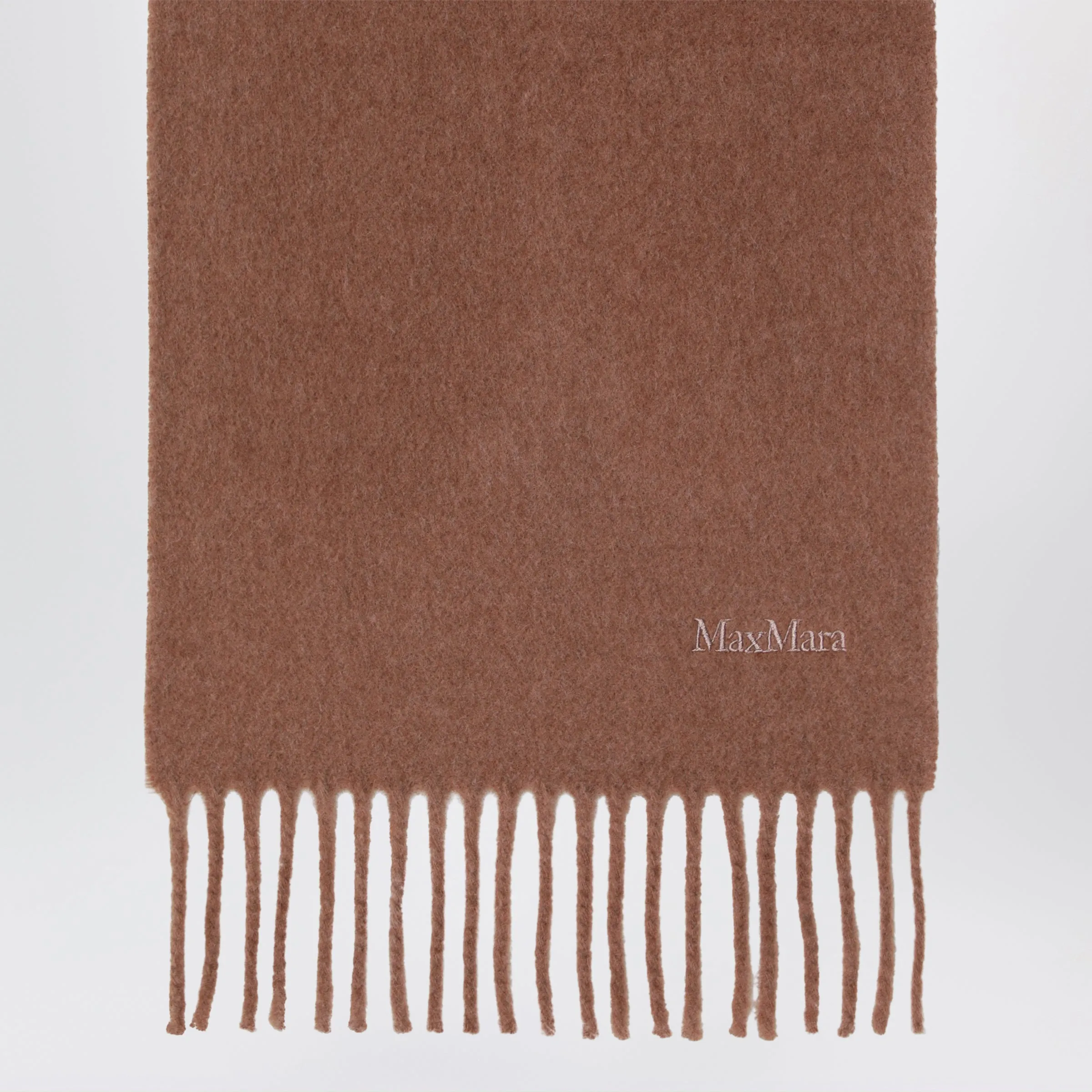 Camel Fringed Wool Scarf sold by Wanan Luxury product image thumbnail 2