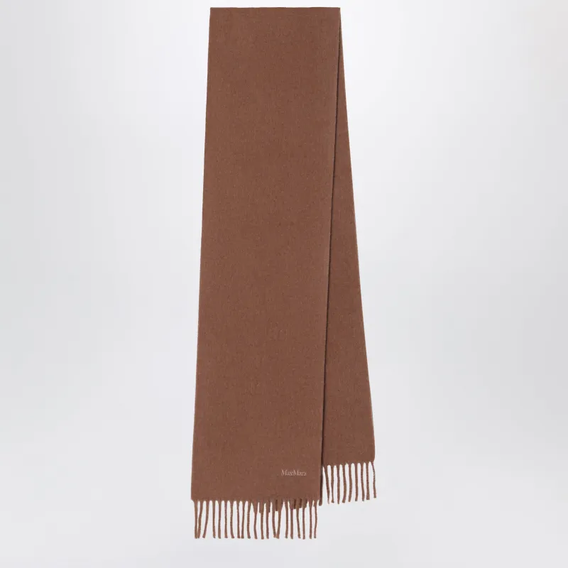Camel Fringed Wool Scarf made by MaxMara
