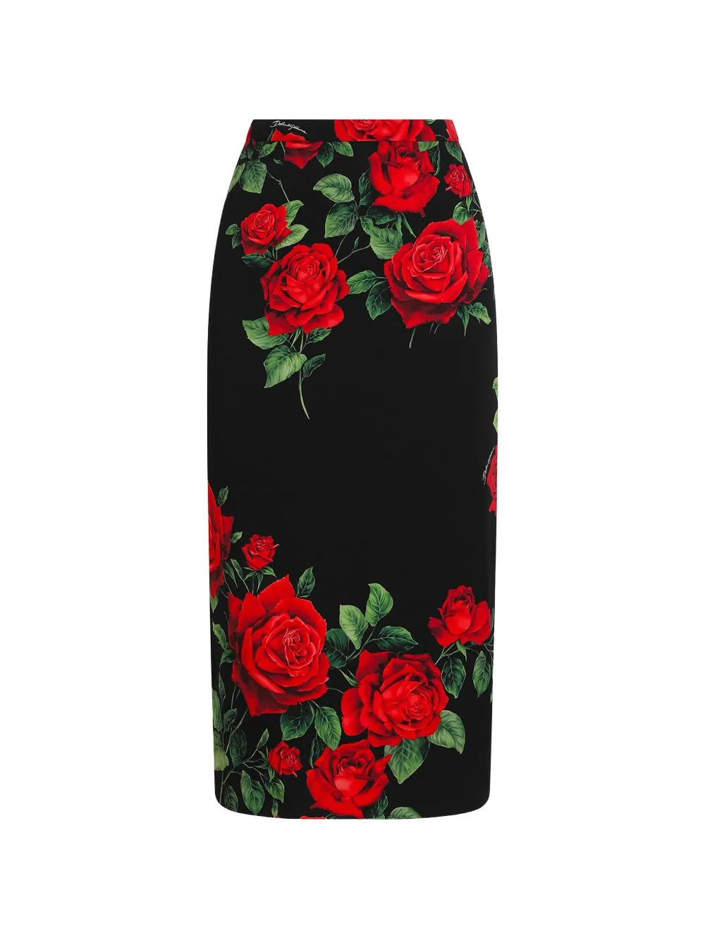 Roses Print Silk Skirt sold by Wanan Luxury