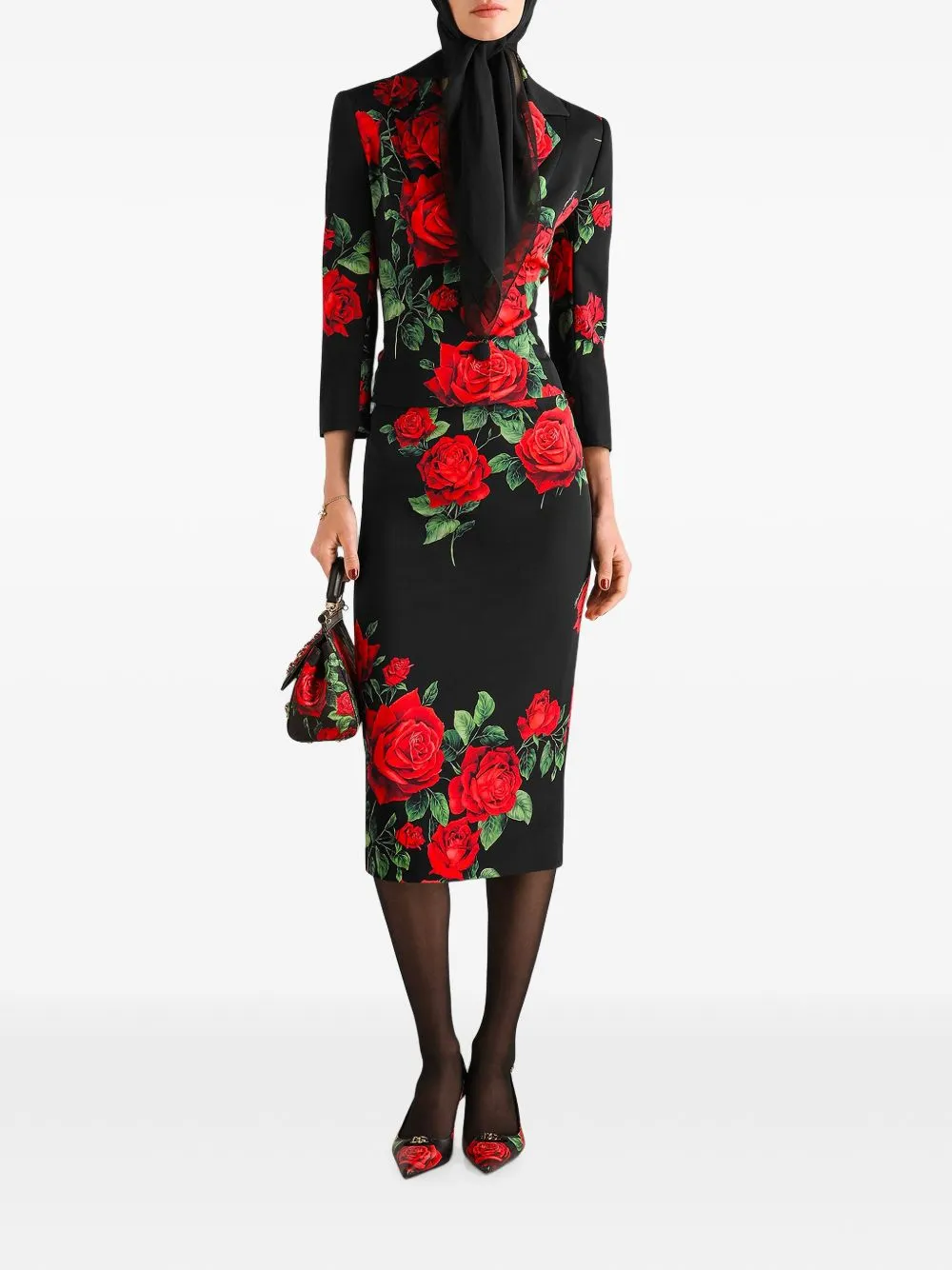 Roses Print Silk Skirt sold by Wanan Luxury product image thumbnail 2