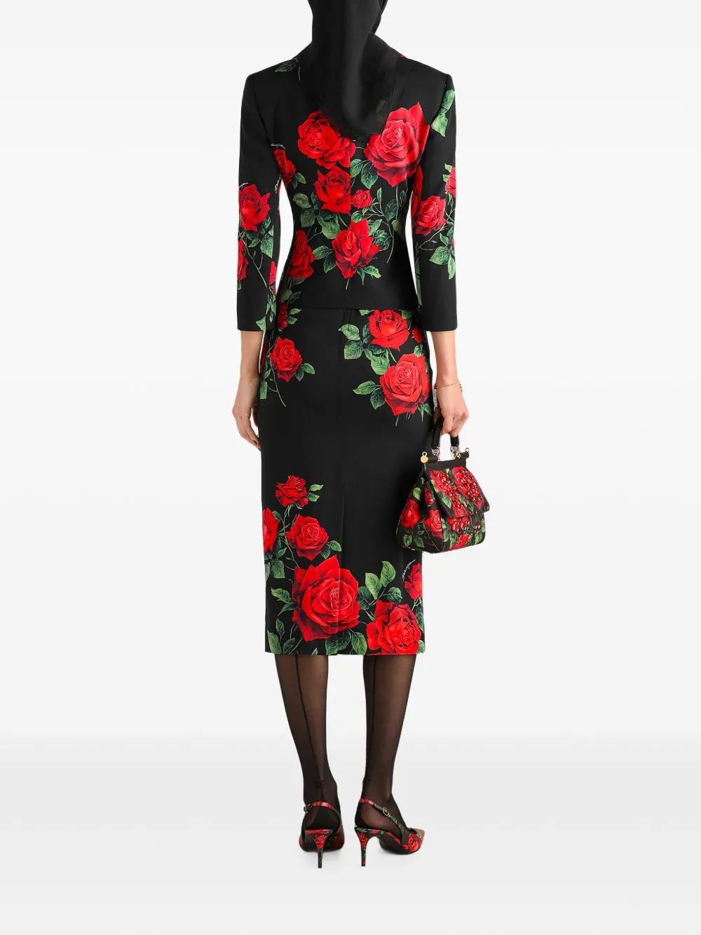 Roses Print Silk Skirt sold by Wanan Luxury product image thumbnail 3