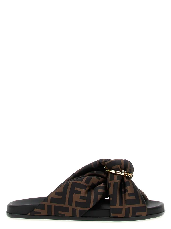 Fendi Feel Sandals Brown made by Fendi